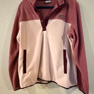Columbia Women's Two-Tone Fleece Jacket - Pink and Burgundy